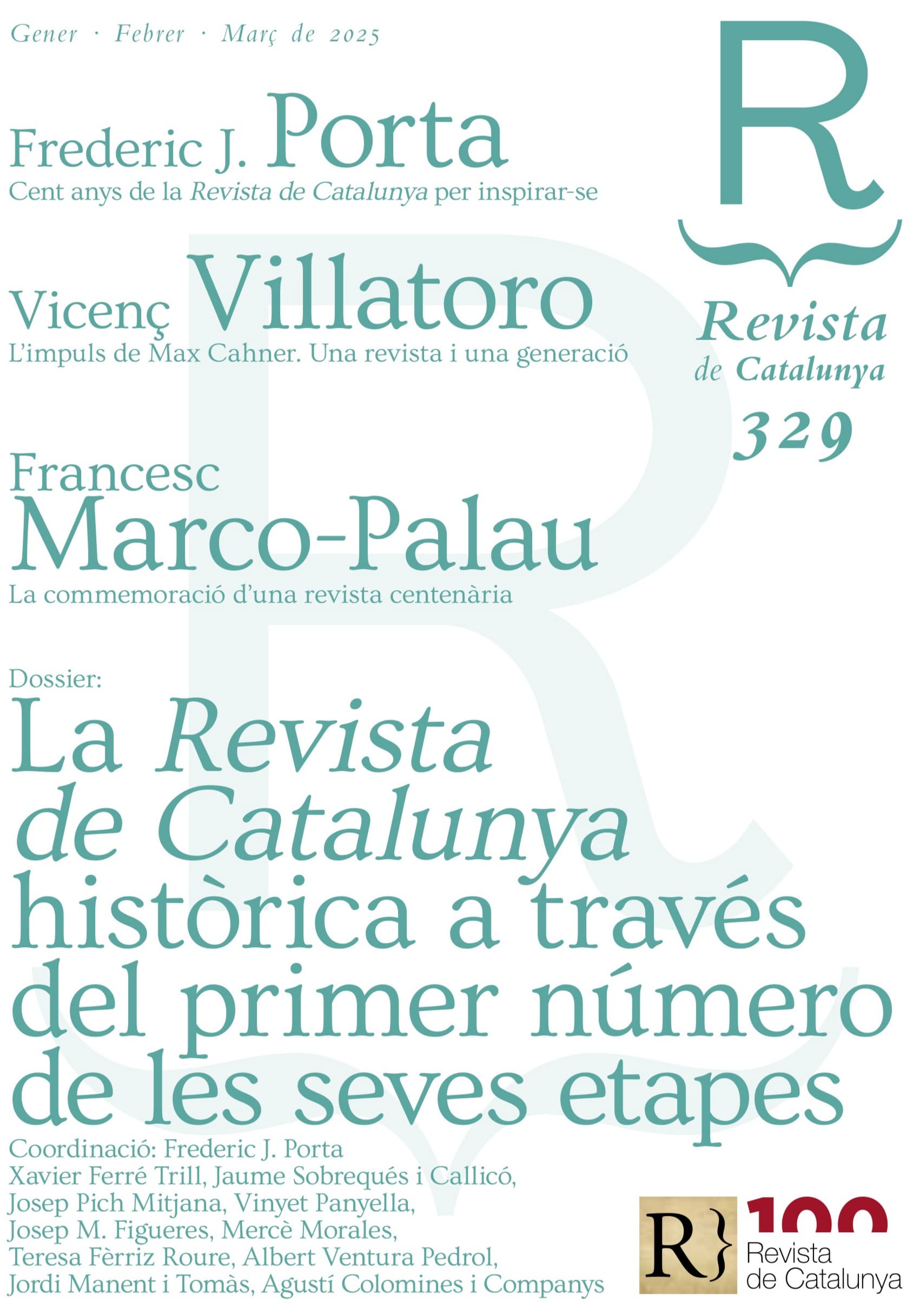 La Revista de Catalunya històrica a través del primer número de les seves etapes